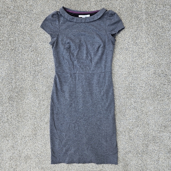 Boden Dresses & Skirts - Boden Audrey Ponte Heathered Gray Dress Boatneck Cap Sleeve Sheath Size 4